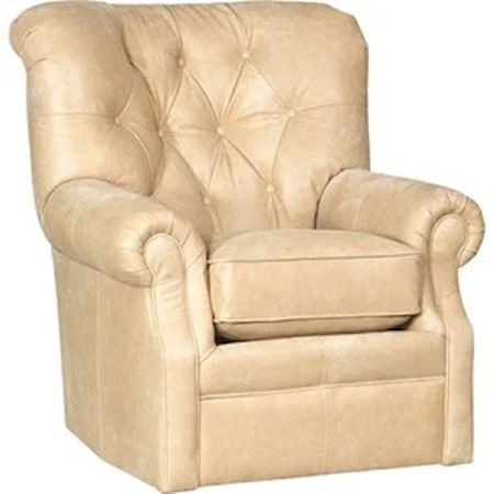 Transitional Swivel Chair with Button Tufting